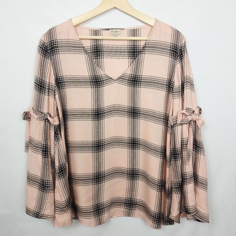 Cremieux V-neck Bell Sleeve Blouse